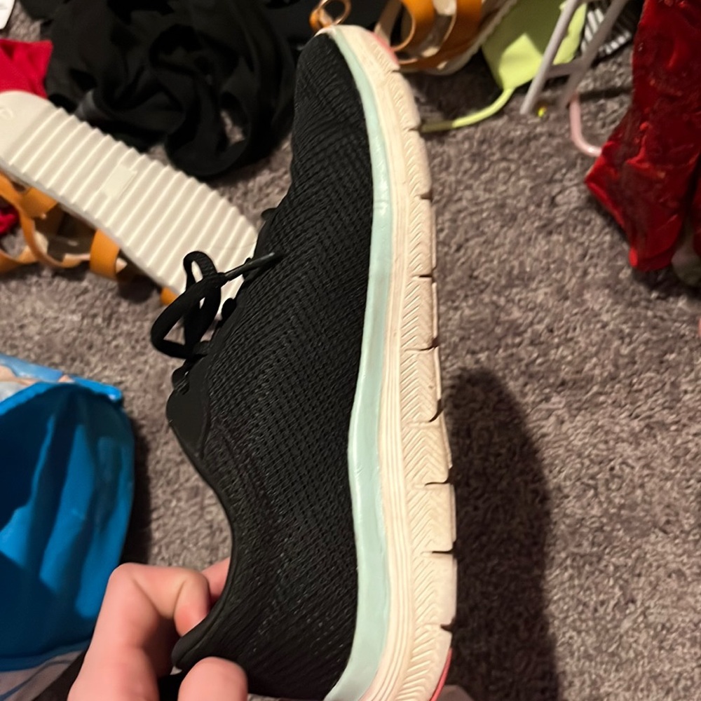 Sketchers new sneakers, blue/pink and black